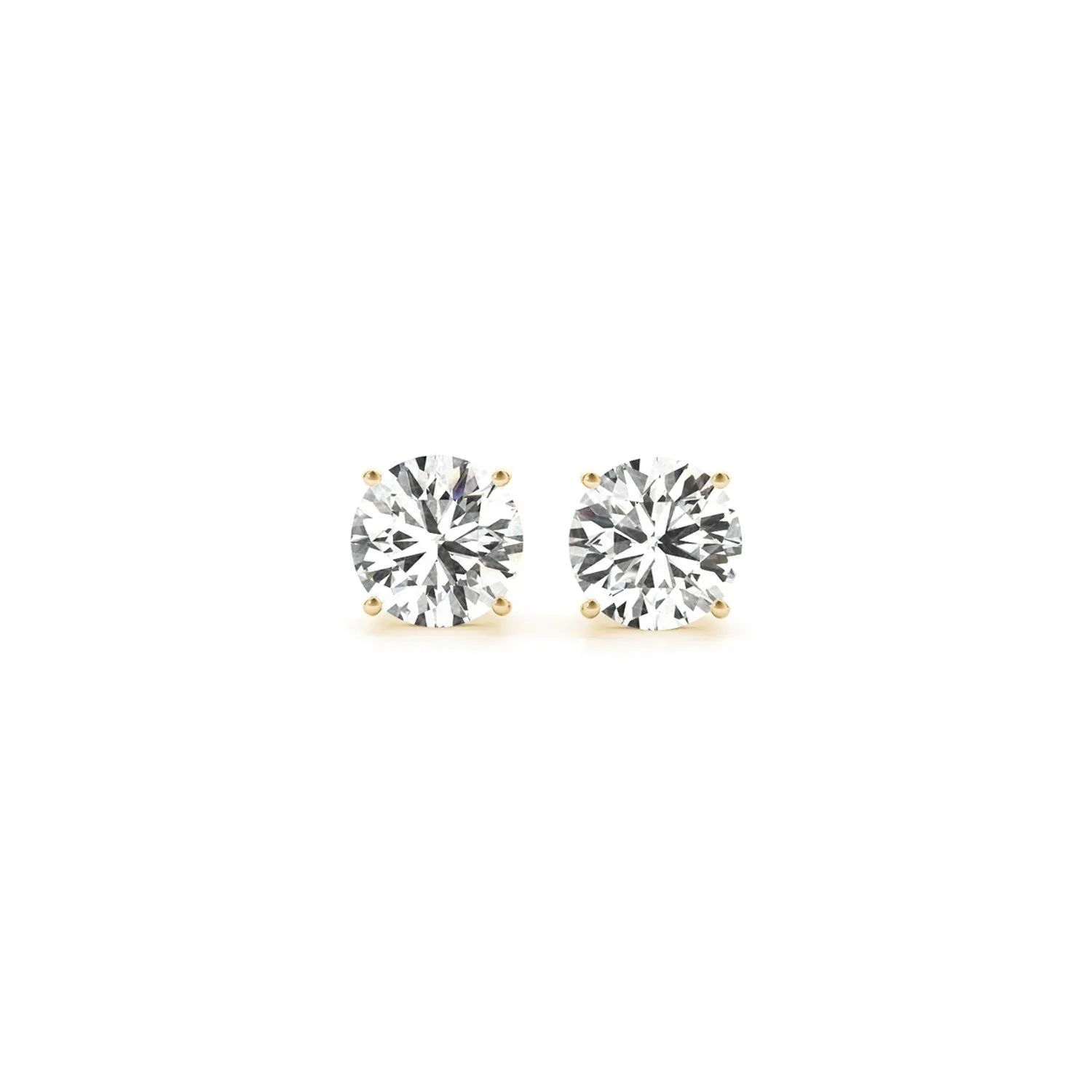 1 1/2 cttw Certified IGI Lab Grown Round Diamond Earrings 14k Yellow Gold(G/VS2) - Peelerie
